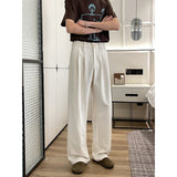 WIAOFELLAS  -  Beige Suit Pants Men Society Mens Black Dress Pants Korean Loose Straight Pants Mens Office Formal Trousers Large Size 5XL