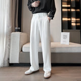 WIAOFELLAS  -  Black White Suit Pants Men Slim Social Mens Dress Pants Korean Casual Straight Pants Mens Office Formal Trousers Plus Size 5XL