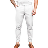 WIAOFELLAS  -  Mens Slim Fit Button Stretch Tight Tapered Fashion Skinny Pants 2025 Summer New Trend Business Casual Trousers Mens Clothing
