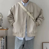 WIAOFELLAS  -  Trendy Baseball Jacket, Men's Handsome Korean Loose Air Force Jacket