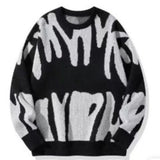 WIAOFELLAS  -  New European and American Style Velvet Thickened Printed Sweater Men in Autumn and Winter