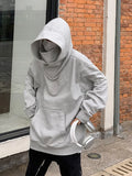 WIAOFELLAS  -  autumn and winter styles with plush and thickened high neck hooded, niche social anxiety, loose fitting, trendy men,