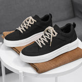 WIAOFELLAS  -  Men's Casual Shoes Slip-on Board Shoes Outdoor Breathable Canvas Shoes Flats Men Comfortable Walking Flats Slip on Shoes for Men