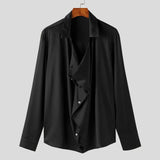 Wiaofellas  -  New Men's Casual Blouse Light Thin Shirt Loose Tops Long Sleeve Tee Shirt Spring Autumn Casual Men's Shirts