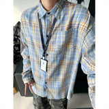 Wiaofellas  -  New Arrival Mens Plaid Shirt Long Sleeve Casual Shirts Dress Shirt Classic Shirts Tops Blouse Male Clothes Outerwear