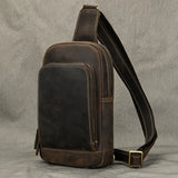 WIAOFELLAS  -  Luxury Male Chest Bags Genuine Leather Crossbody Bag Men Sling Chest Pack for Men Chest Bag Leather casual men one shoulder bag