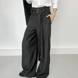WIAOFELLAS  -  Mens Trousers Straps Thin Casual Pants Summer Streetwear Fashion Daily All-Match Trend Straight Pants Men'S Clothing 2025 New