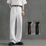 WIAOFELLAS  -  Business Luxury Draped Suit Pants Men Fashion Dress Pants Korean Loose Straight Casual Pants Men's Office Formal Male Trousers
