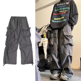 Wiaofellas  -  Baggy Cargo Pants for Men Red Black Gray Straight Trousers Male Vintage Hip Hop Streetwear Classic Style