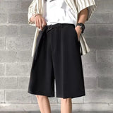 WIAOFELLAS  -  Mens Suit Shorts Summer Fashion Korean Version Solid Color Drape Five-Point Pants Popular Casual Trend Loose Street Y2k Shorts