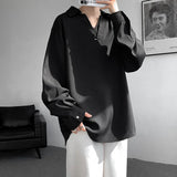 WIAOFELLAS  -  White Long Sleeved Shirt Men Oversized Society Mens Black Dress Shirt Korean Loose Casual Shirt Mens Formal Pullover Shirts