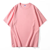 WIAOFELLAS  -  Loose Cotton Short Sleeve T-Shirt for Men Summer Comfortable Blank Printed Logo Crew Neck Top for Couples Large Size