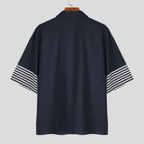 WIAOFELLAS  -  Men Shirt Printing Lapel Short Sleeve Button Loose Casual Male Shirts Streetwear 2025 Summer Leisure Men Clothing S-5XL