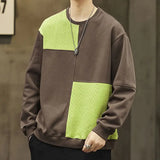 WIAOFELLAS  -  Autumn New Men's Sweatshirt Pullover Without Hat American Retro High Street Top Trendy Loose Round Neck Top