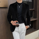 Wiaofellas  -  Luxury Men's Solid Color Fashion Jacket Elegant British Wedding Suit Spring and Autumn Men's Jacket