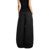 Wiaofellas  -  Unisex American Retro Pleated Wide‑Leg Cargo Pants Loose Straight Trousers Minimalist Casual Streetwear Oversized Fashion Pants