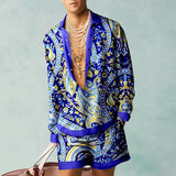 Wiaofellas  -  Set of Shirts Botanical Pattern 3D Print Fashion Shirts Casual Men Beach Shorts Summer Streetwear Hawaiian Clothes Clothing