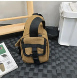 WIAOFELLAS  -  Men Women Single Shoulder Tooling Postman College Student Commuter Large Capacity Canvas Crossbody Bags Fashion Trend Bag
