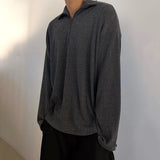 WIAOFELLAS  -  New Spring Casual Lapel Men's Sweatshirts New Fashion Solid Loose Long Sleeve Hole Cuff Tops Korean Vintage 2Y2028