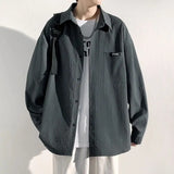 WIAOFELLAS  -  Jacket Outerwear Men's Heavyweight Loose Casual Fashion Men's Loose Long Sleeved Shirt Fashionable Clothing