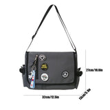 WIAOFELLAS  -  Korean Fashion Casual Big Bag Student School Bags for Teenage Girls Messenger Bag Shoulder Bag Crossbody Bags Women