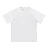 WIAOFELLAS  -  Solid Cotton Men's T-shirts Short-sleeved Round Neck Black Beige T-Shirt Classic Heavyweight Oversized Tees Tops