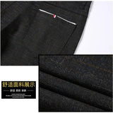 WIAOFELLAS  -  Plus Size 28-38 Men Chinos Pants Spring Summer Autumn  Casual   Slim Straight Business Work Long Pants Black Dark Blue Gray