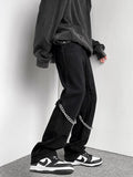 WIAOFELLAS  -  Casual Men's Pants Spring New Overalls With Chain Loose Straight Trousers Hip Hop High Street Fashion Clothing 2A0207