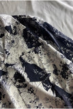 Wiaofellas  -  Men's Black White Floral Print Lapel Short Sleeve Shirt Casual Loose Vintage Blouse