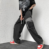 WIAOFELLAS  -  Spring Autumn Big Pocket American Vintage Elastic Waist Jeans Men Casual Fashion Straight Neutral Denim Trousers Male