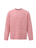 WIAOFELLAS  -  New Winter Men's Sweaters Casual Round Collar Hemp Pattern Knitting Tops Thickened Pullover Male Loose Tops Niche