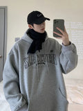 WIAOFELLAS  -  Autumn Letter Printed Hooded Sweatshirts Hombre Y2K Vintage Fleece Pullover Hoodies 2024 New Oversized Hip Hop Fashion Hoody