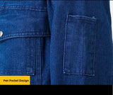 Wiaofellas  -  Thickened Denim Workwear for Men Spring Autumn  Welding Labor Protection Suit Resistant to Heat And Wear in Factory
