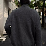 WIAOFELLAS  -  Sweater and Sweater Jacket Men's Autumn Cardigan Solid Color Versatile Relaxed Lazy and High-end Top Couple's Jacket