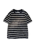 Wiaofellas  -  Men Oversized Streetwear Cotton Striped T Shirts Summer Mens Japanese Fashions Harajuku T-Shirt Male Vintage Tees D190