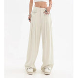 WIAOFELLAS  -  Casual Suit Pants Men Women Summer High Waist Solid Color Pantalones Hombre Harajuku Loose  Wide Leg Trousers Pocket Streetwear