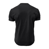 WIAOFELLAS  -  Summer Men's T-shirts Short Sleeve Round Neck Henley Shirt Casual Cotton Tops for Men Breathable Loose Fit