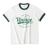 WIAOFELLAS  -  Men Vintage Letters Printed Fashion Casual Boyfriend Pure Cotton Short Sleeve T-shirt Man Summer Harajuku T Shirt Couple Tshirt