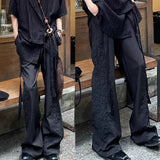 WIAOFELLAS  -  Mens Trousers With Straps Drapes Casual Pants Streetwear Fashion Dark Personality Versatile Straight Pants Men'S Clothing 2025