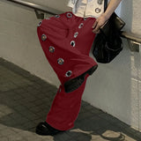 WIAOFELLAS  -  Men Pants Solid Color Drawstring Joggers Loose Hollow Out Trousers Men Streetwear Fashion Casual Long Pants S-5XL