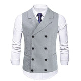 WIAOFELLAS  -  Autumn New Men's Casual Vest Slim and Fashionable Printed Versatile Button Splicing Business Vest