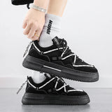 WIAOFELLAS  -  Sneakers For Men Vulcanized Shoes Sports Shoes Lace Up Skateboard High Quality Breathable Soft Comfortable Casual Shoes Male
