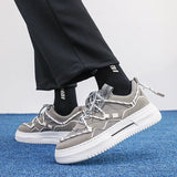 WIAOFELLAS  -  Sneakers For Men Vulcanized Shoes Sports Shoes Lace Up Skateboard High Quality Breathable Soft Comfortable Casual Shoes Male