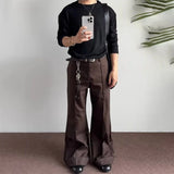 Wiaofellas  -  Summer New Men's Solid Color Straight Trousers American Retro Fashion High Street Trend Slim Casual Breathable Men's Bottoms