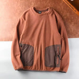 WIAOFELLAS  -  Autumn Winter Men's Polar Fleece Outdoor Warm Breathable Tactical Zipper Round Neck Long Sleeve Casual Splicing Color Sweatshirt