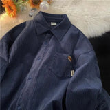 Wiaofellas  -  Men's New Autumn and Winter Corduroy Long-sleeved Loose Thickened Trendy Casual Polo Shirt