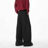 WIAOFELLAS  -  Brown Suit Pants Men Oversized Fashion Society Mens Black Dress Pants Korean Loose Wide Leg Pants Mens Office Formal Trousers