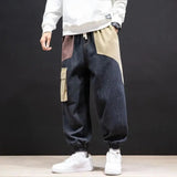 Wiaofellas Men Jeans Patchwork Multi-Pocket Couple  Denim Pants Beggar Style Cargo Pants High Street Casual Male Streetwear