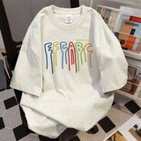 WIAOFELLAS  -  Printing Men‘s T-shirt Casual Breathable Tshirts 100% Cotton Funny Tops Street Oversized O-neck Tees Men Women Oversized T Shirt