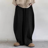 Wiaofellas  -  Men Pants Solid Color Joggers Loose Corduroy Drawstring Trousers Men Streetwear Fashion Casual Wide Leg Pants Men